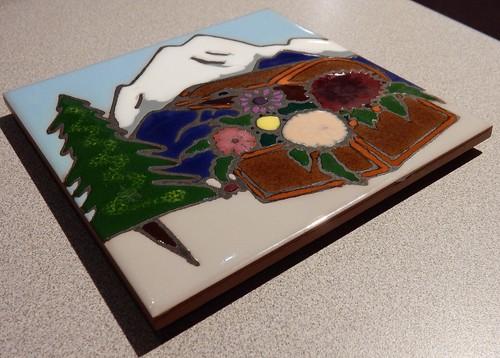  Dahlias and Mt. Rainier - Decorative Tile - New - Great Gift Idea  - Picture 5 of 5