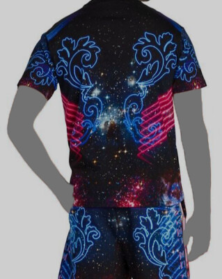 希少【Versace Jeans Couture】ギャラクシークチュール Tシャツ $350 Versace Jeans Couture Men's Galaxy Couture T-Shirt Size