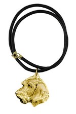 Dachshund Rough-Haired, Dackel, Teckel II - Dog Collar, Gold-Plated Pendant For