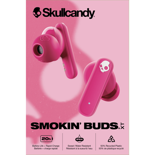 Auriculares internos inalámbricos Skullcandy Smokin' Buds XT rosa NUEVO - Imagen 2 de 11