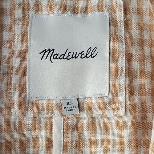 Madewell Women's Linen In Gingham Check Blazer Size XS - Picture 6 of 9