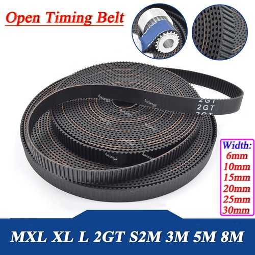 Open Timing Belt Rubber Fiberglass MXL,XL,L,2GT,S2M,3M,5M,8M For CNC 3D Printer - Picture 1 of 16