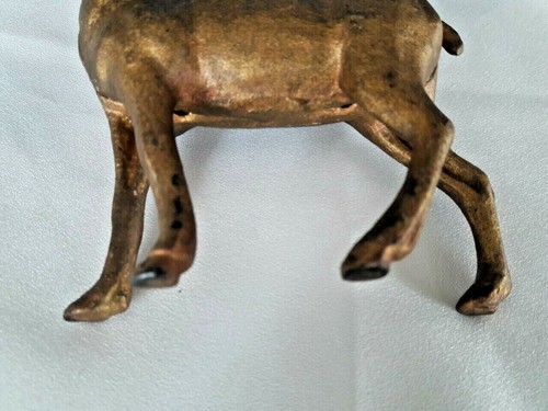 Vintage schwere Messing Elch Figur Coin Bank. SELTENER FUND! - Bild 11 von 12