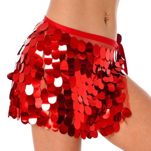 Women Sequin Skirt Sparkle Bodycon Mini Skirts Sheer Mesh Tassel Skirts Clubwear - Picture 19 of 124