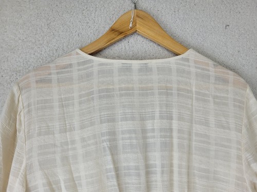 Peace Love World Cardigan Womens M Beige Oversized Boho Beach Duster Gauze Lace - Picture 12 of 23