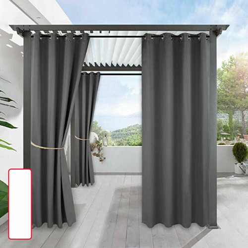 Waterproof Outdoor Curtain Blackout Window Porch Patio UV Heat Insulated Panel - Picture 3 of 22