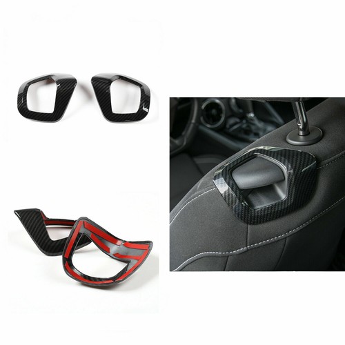 Cubierta de manija de respaldo de asiento de fibra de carbono 2 piezas para Chevrolet Camaro 2017-2021 - Imagen 4 de 12
