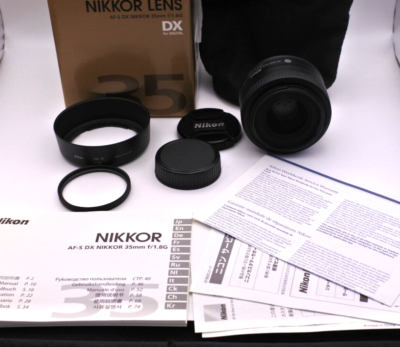 N Mint] Nikon AF-S DX 35mm f/1.8 G Wide Angle Lens w/Case Hood