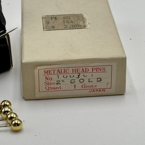 Vintage Metallic Head Pins 2” Gold Round Lot of 144 Hat Pin Dressmaking Japan - Picture 5 of 8