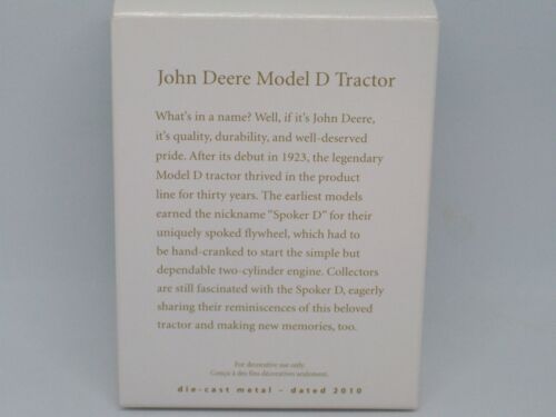 Tractor John Deere Modelo D Hallmark 2010 - Nuevo en caja - Imagen 7 de 22
