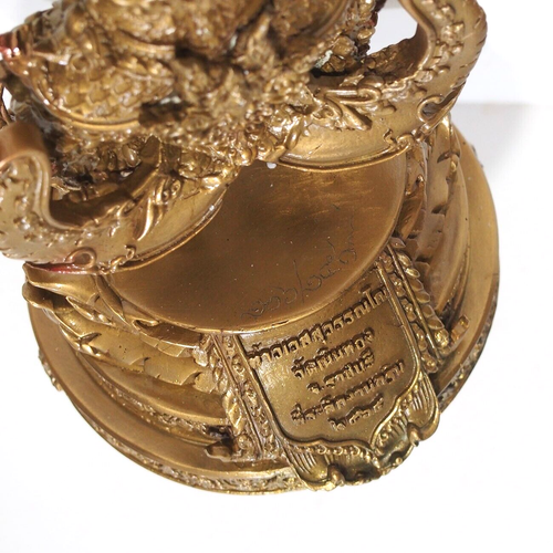 Thailändisches Amulett Thao Wessuwan Riese Kuvera 12 Zoll hohe Statue Messing Wat NoenThong 2565 - Bild 10 von 14