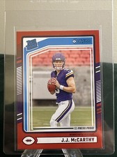 2024 Panini Donruss Football Press Proof Red Rated Rookie JJ McCarthy #303 RC