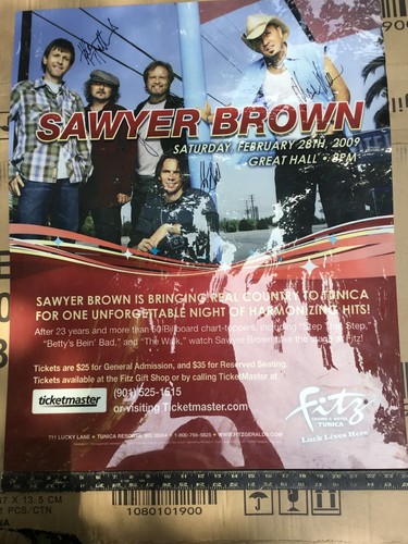 Sawyer Brown signed handsigniert groß 24x30 laminiert Promo Poster Fitz Casino - Bild 3 von 6