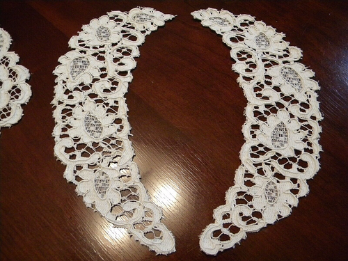 NOS Victorian Style Open Lace Collar Clothing Dress Trim Lot of 6 Pair USA Made - Picture 4 of 8