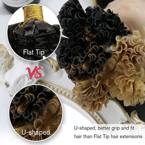 1g DICK Bonding Keratin Remy Echthaar Extensions Strähnen U Tip Haarverlängerung - Bild 9 von 29