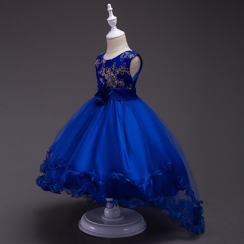 Mädchen Kinder Prinzessin formeller Festzug Hochzeit Geburtstag Party Kleid mit Blume Schleife - Bild 9 von 17