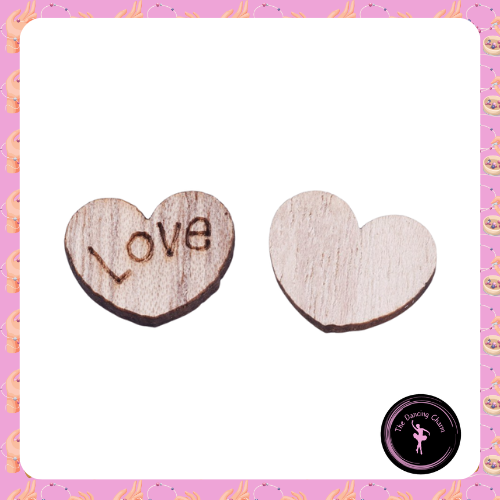 Paquete de 20 corazones de amor de madera 15 mm x 12 mm x 2 mm - Imagen 1 de 2