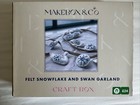 2 x Craft Box Felt Snowflake And Swan Garland By Makebox & Co