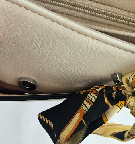 Damen Shopper Mittelgroß Handtasche Schultertasche 2 Fach Tasche Beige/ Creme - Bild 8 von 14
