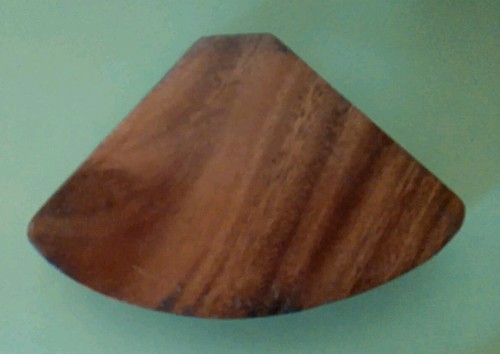 Holz Snack oder Schmuck Schüssel Fächerform 7,5" x 5" x 1,5" skandinavischer Stil - Bild 2 von 3