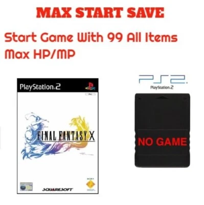 Final Fantasy X Save PS2 Memory Card Unlocked Completed Saves Master Save Max - Image 1 of 3