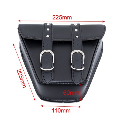 Bolso de silla de montar de cuero PU negro equipaje herramienta bolsa lateral para Harley Cafe Racer personalizado - Imagen 6 de 8