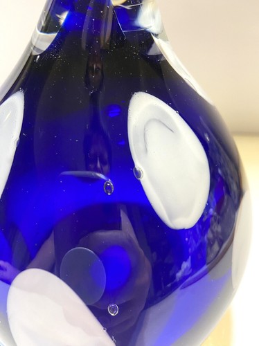 Art Glass Large Bird Penguin Cobalt Blue With White Spots 6.5 In Tall READ MORE - Picture 7 of 12