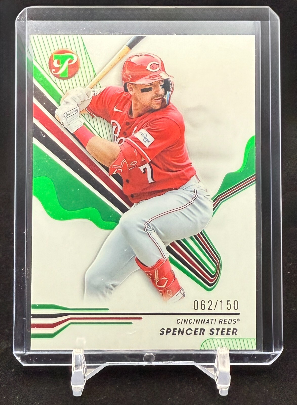 2024 Topps Pristine - Spencer Steer #64 Green Refractor 062/150