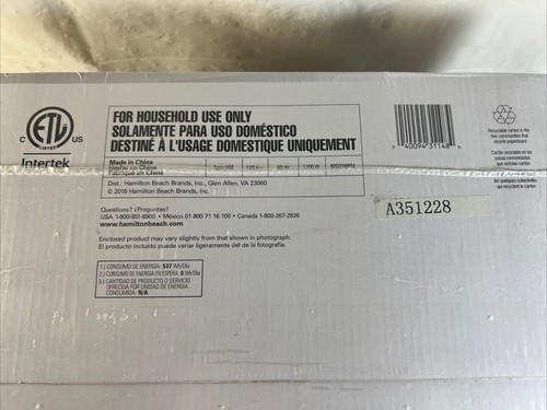 Hamilton Beach 31148 Toaster Oven - Charcoal Brand New Sealed - Picture 7 of 7