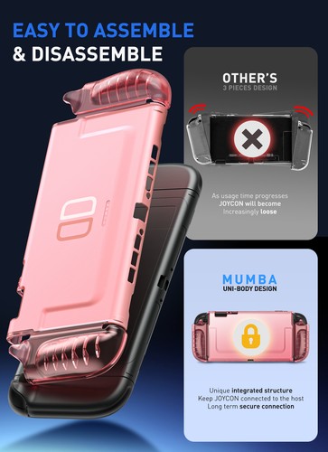 Mumba Clear Case for Nintendo Switch 2, Crystal Cover with Quick-Release Joy-Con - Picture 12 of 28