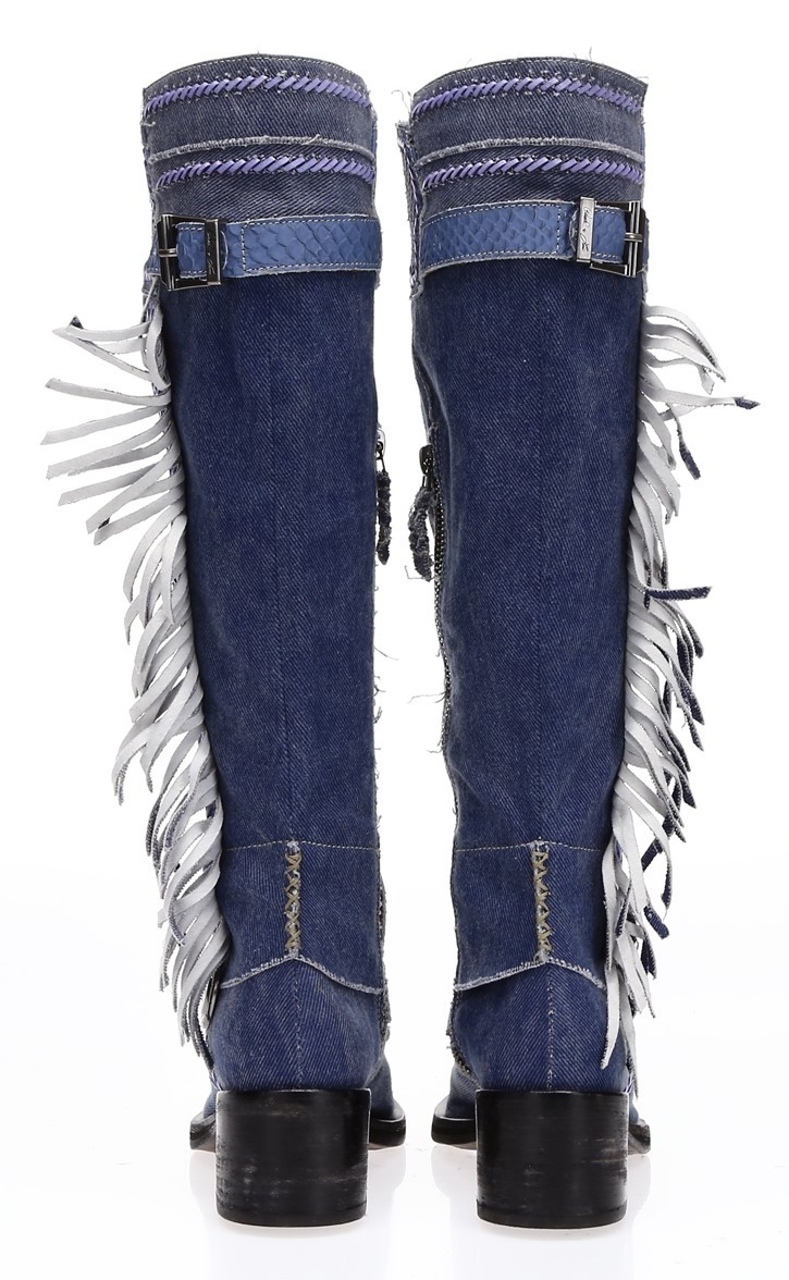 DONALD J PLINER Womens 'Gitta' 'Gitta' 'Gitta' bluee Denim Fringe Boots Sz 5 B d0a2f3 DONALD J PLINER Womens 'Gitta' 'Gitta' 'Gitta' bluee Denim Fringe Boots Sz 5 B d0a2f3