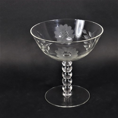 W.J. Hughes CORNFLOWER, 5 1/8" Glass Compote Ball Stem, Paden Glass  MINT! - Bild 3 von 5