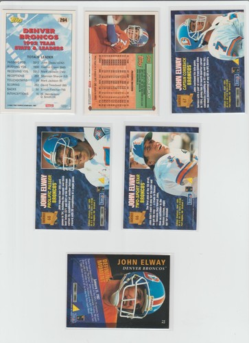 John Elway 16 Card Lot, 1990's Topps, Topps Stadium Club, Pinnacle, NM-M - Picture 4 of 4