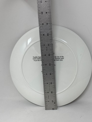 Plato de Navidad de Colección Madera de Cuña Duodécima Noche 12º Día de Navidad Hueso China - Imagen 7 de 9