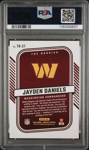 2024 Panini Donruss The Rookies Jayden Daniels Tr37 - PSA 10 - Bild 2 von 2