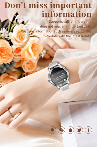 Bluetooth Anruf Smart Watch Schlafmonitor Sport Fitness Tracker für Frauen Damen - Bild 7 von 16