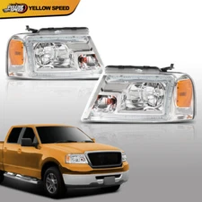 LED DRL FIT FOR 04-08 FORD F150 LINCOLN MARK LT HEADLIGHT HEAD LAMP CHROME/CLEAR