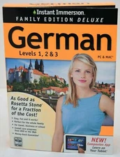 NEW Instant Immersion Family Edition Deluxe German Levels 1 2 3 PC/Mac/Tablet