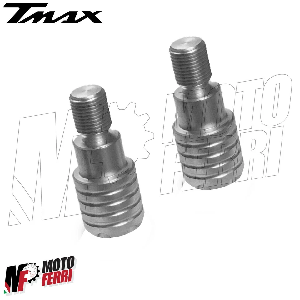 MF2480 Stabilizzatori Manubrio Manopole Silver Yamaha TMax 500 530 560 2001/2021 - Immagine 2 di 4