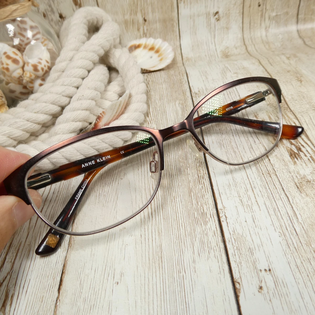 Anne Klein Womens Mocha Metal Eyeglasses FRAMES AK5059 208 51 16