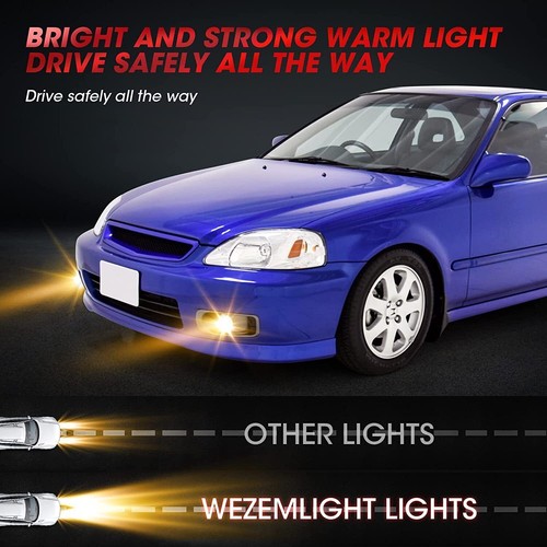 Kspeed LED Yellow Fog Lights For 1999 2000 Honda Civic JDM Front Bumper Lamps - Bild 7 von 8