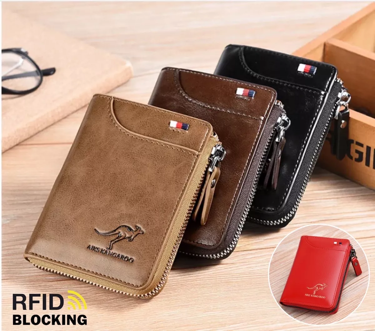 Best RFID Blocking Wallet for Men Real Leather RFID Credit Card Holder