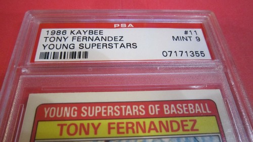 1986 Kaybee Tony Fernandez #11 YOUNG SUPER STARS PSA 9 - Picture 3 of 7
