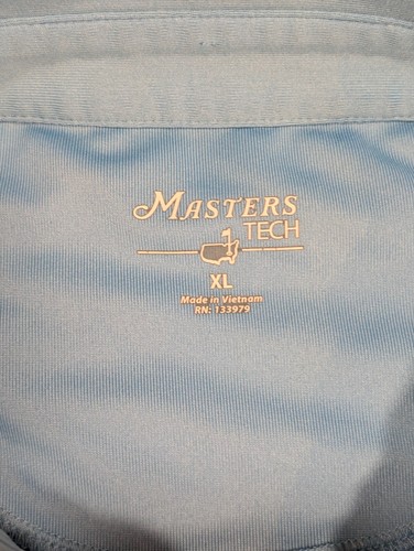 Masters Tech Performance Golf Polo Shirt Striped Mens XL Blue Short Sleeve Flex - Picture 3 of 11