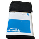 Room Essentials Twin Size Bedskirt 39 x 75 x 14 Inch Black Polyester Bed Cover