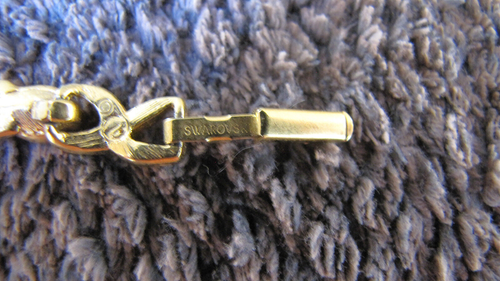 Vintage Swarovski Kristall Lünette Halskette signiert in goldfarben - Bild 6 von 10