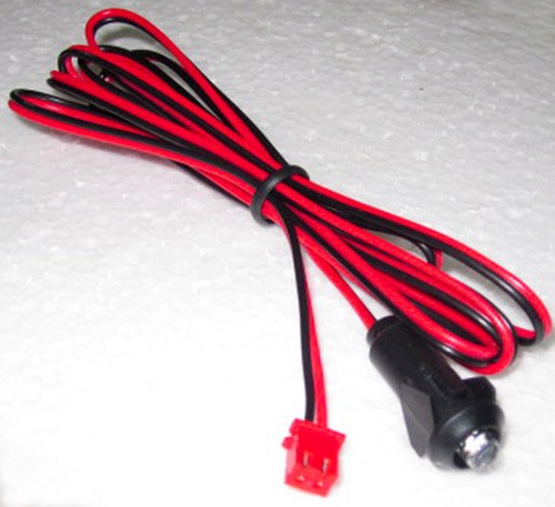 Super Bright Blue LED 3 volt with 47" leads and plug fits various car alarms