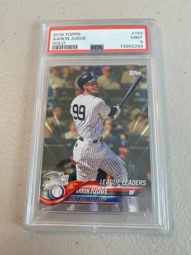 2018 Topps Series 1 Aaron Judge  Gold League Leaders /2018 #193 PSA 9 MINT