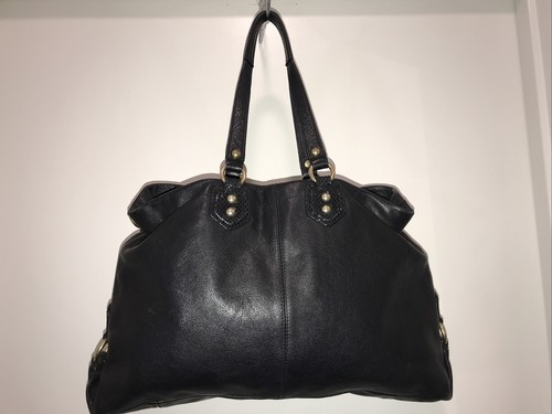 Coach Black Leather Handbag No. D1395-F19243 Gold Hardware Logo - Picture 4 of 16