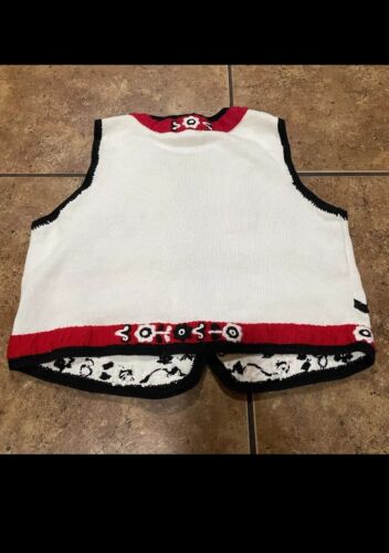 Vintage Michael Simon Sweater Christmas Vest Reindeer And Snowflakes "1995" NICE - Picture 3 of 9